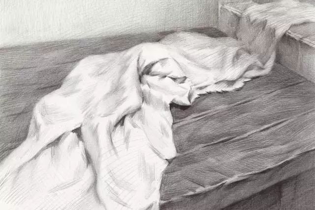 毛巾素描静物画法图片