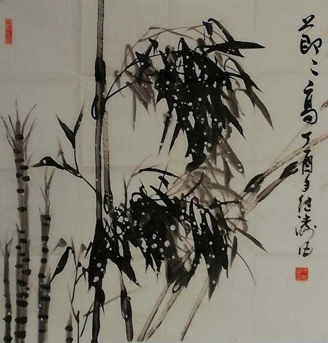 鸟在画中飞张继涛花鸟墨竹欣赏