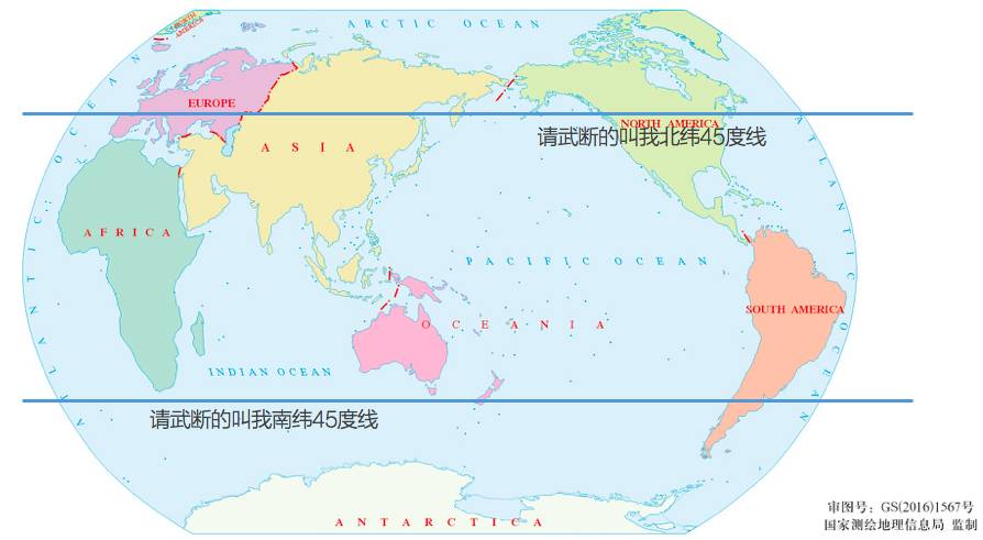 北纬45度平面图图片