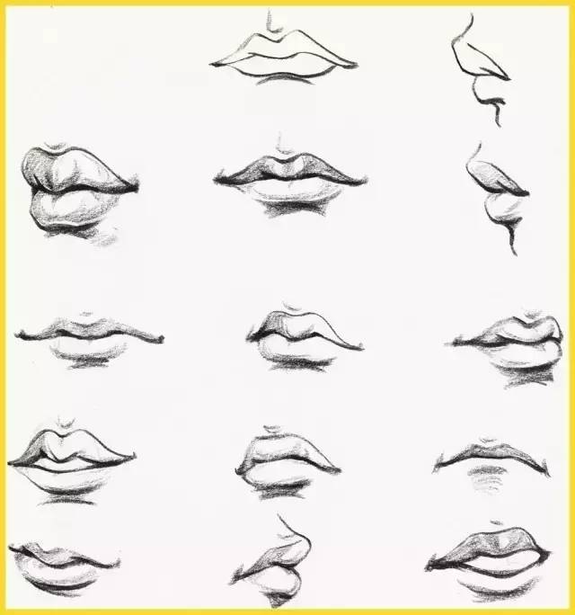 速写人物嘴唇画法图片