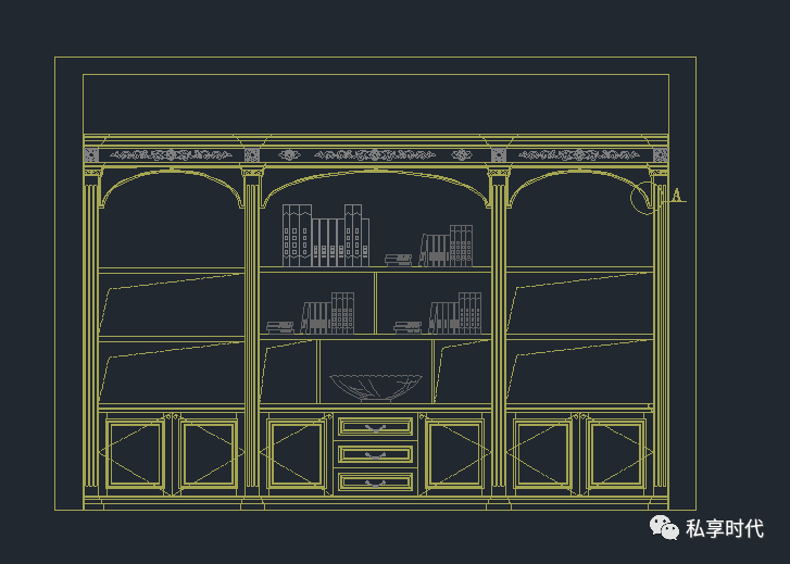 cad书柜平面图画法图片