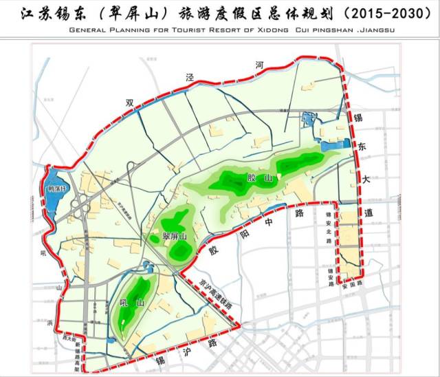 翠屏山省级旅游度假规划图无锡翠屏山旅游度假区位于无锡东部,规划