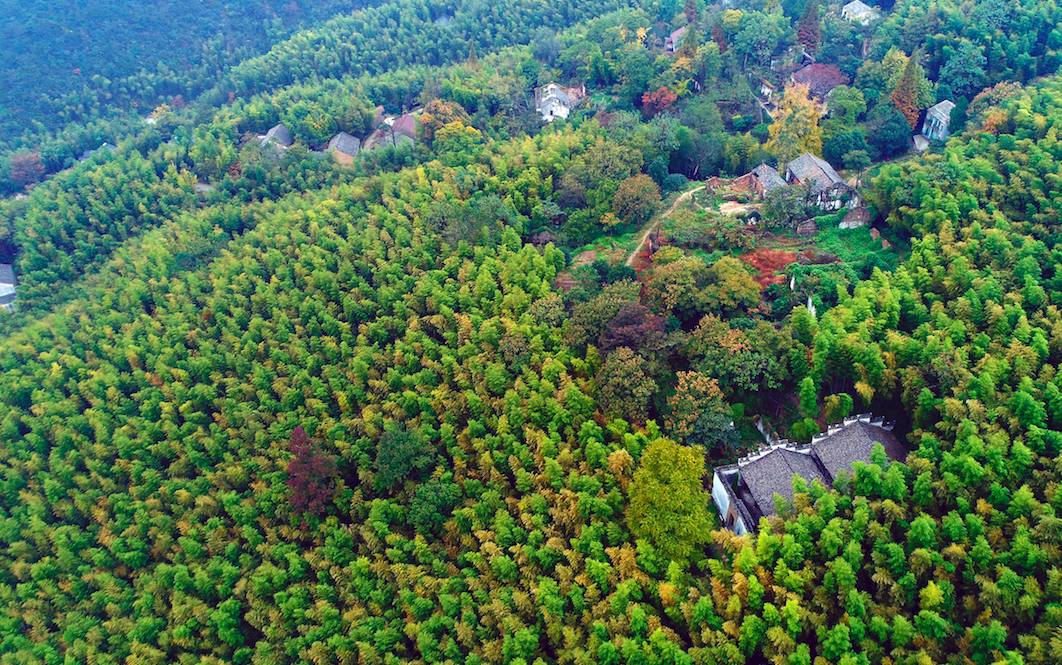 鸟瞰长兴山水秋色第六期江南红村