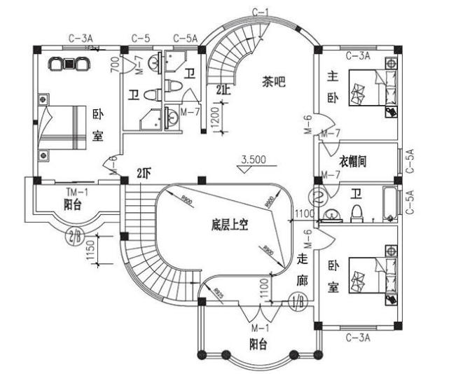 本戶型為四層(三層半)豪華歐式別墅房屋設計圖,外觀高端,大氣,戶型