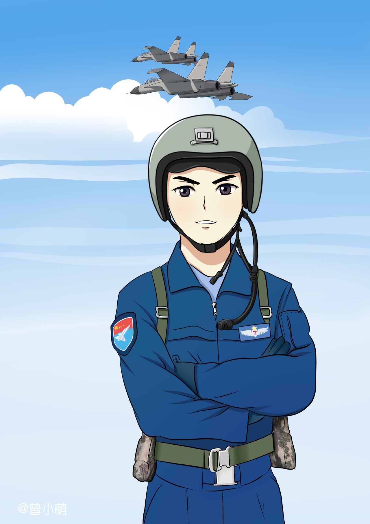 空军迷彩漫画图片