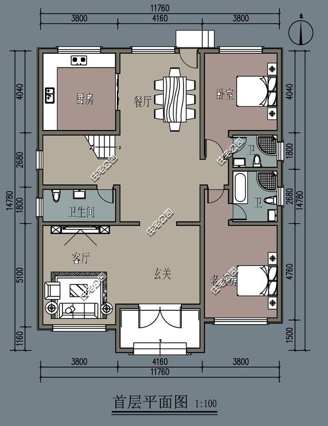 11米x7米户型图大全图片