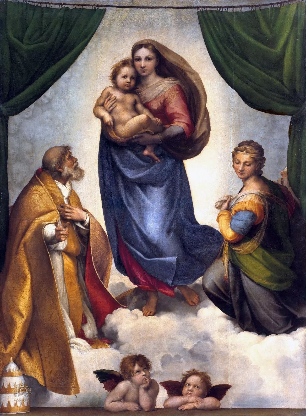 拉斐尔最成功的圣母像作品_《西斯廷圣母》高清大图欣赏-露西学画画