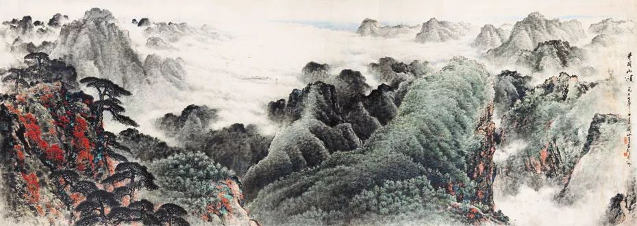 關山月《井岡山頌》,150cm×450cm,1977年,廣東省博物館藏