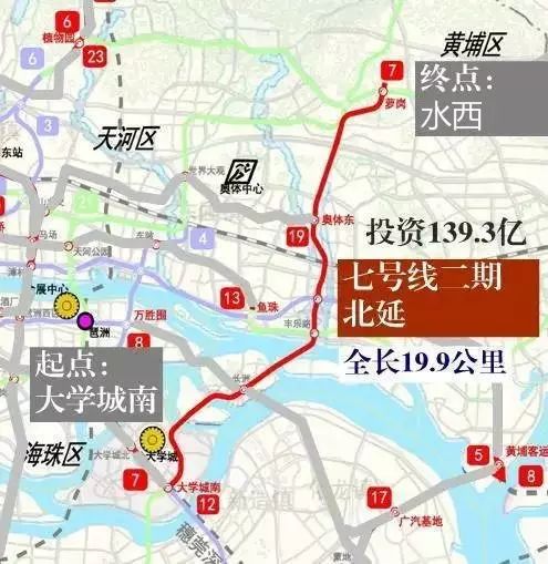 設9座車站,全為地下站,換乘站2座,分別為江高站(與廣清城際線)和廣州