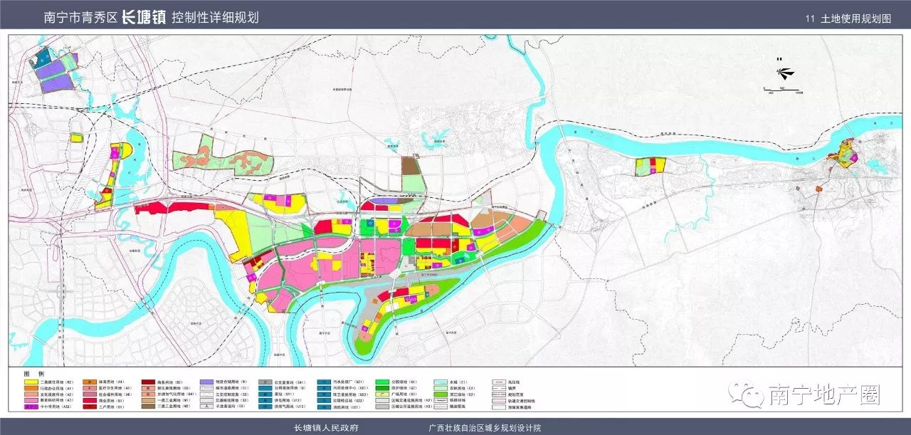 南寧市青秀區長塘鎮控制性詳細規劃草案公告規劃圖之一 大夥可以