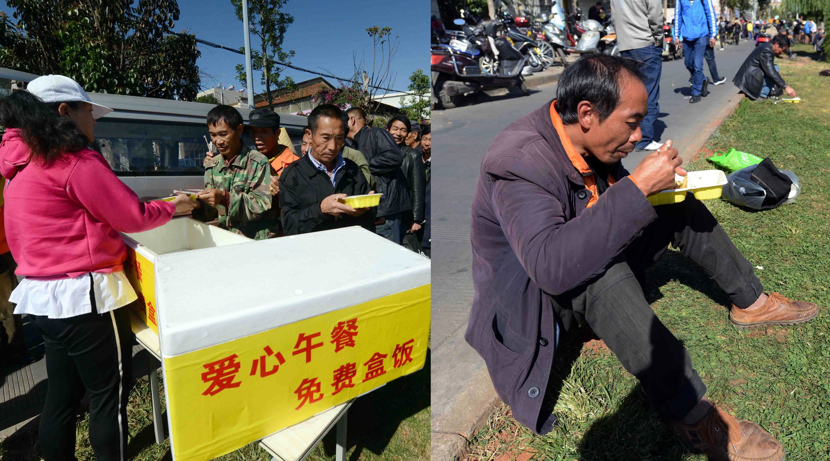 1月14日,段晓兰和丈夫董高翔开着面包车来到南坝人力资源市场门口,为