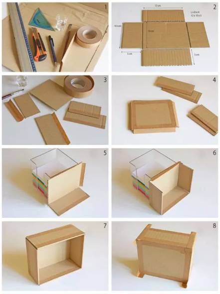 手工储物盒制作过程图片