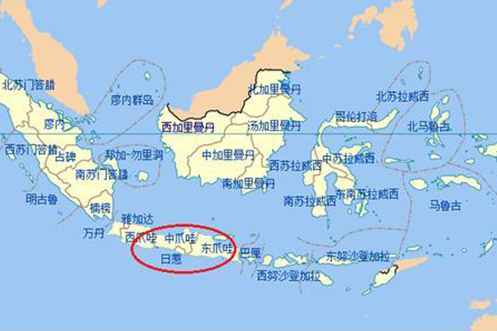 中国和印尼交界地图图片