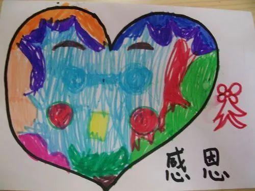 幼兒園感恩節兒童畫作品一筆一畫塗出感恩讓節日充滿溫馨暖意