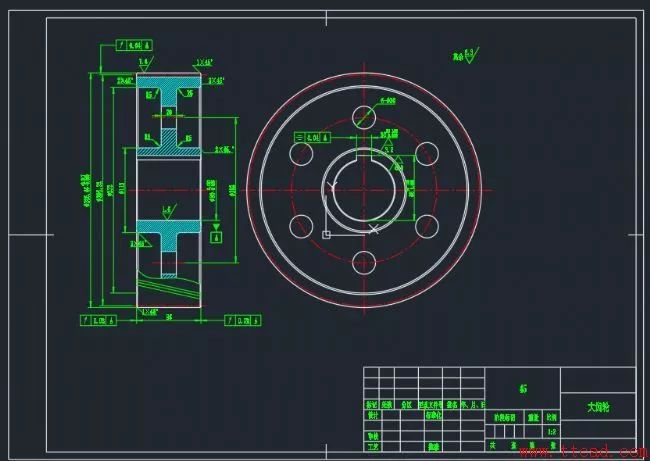 autocad2018绘制齿轮零件图