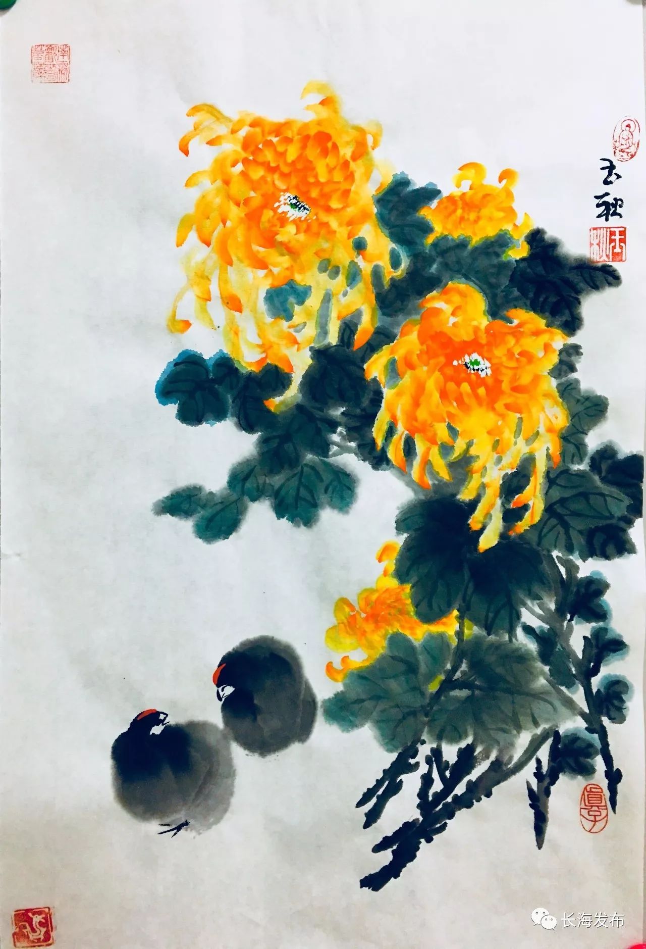 海岛画家李玉秋最新国画作品