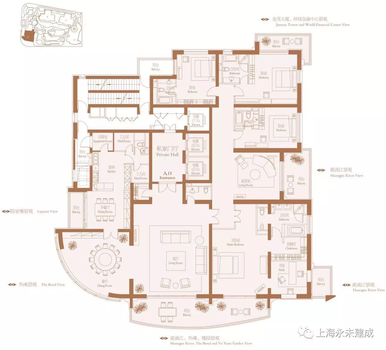 汤臣一品abcd栋分布图图片