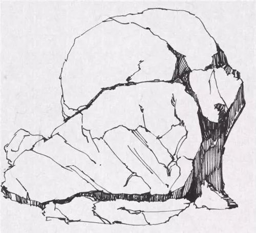 岩石素描画法图片
