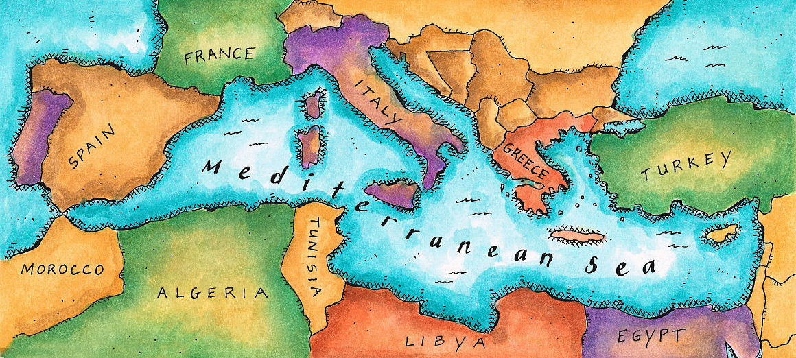 地中海轮廓图片