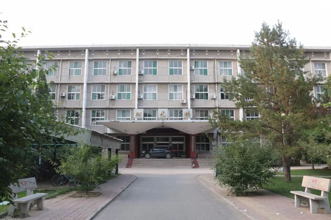 都在那门前芳草碧连天门后实验安全大于天崇学楼(1990年建成)门前花开