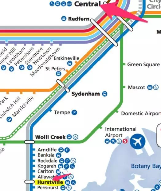 悉尼火车线路图高清图片