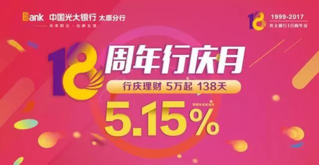 光大银行18周年庆515行庆理财献礼市民