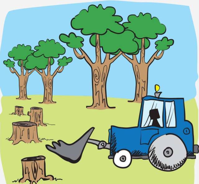 砍伐树木图片卡通图片