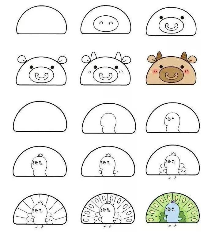 你相信一个半圆居然能画出18种可爱小动物吗?反正看完这篇我是信了!