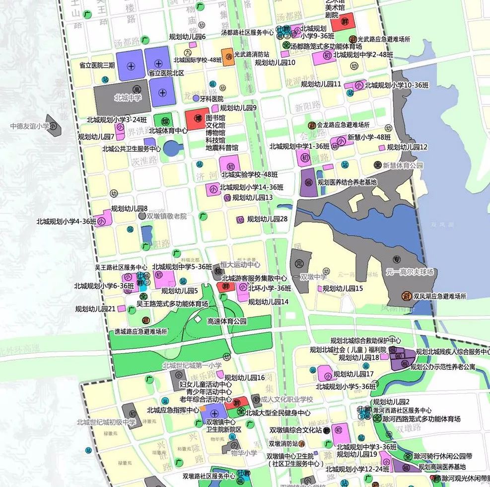 北城核心区域规划学校分布图