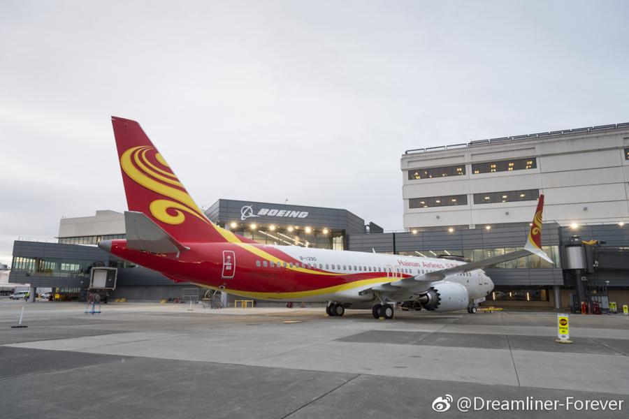 預計11月末海南航空將再接收一架波音737max8飛機