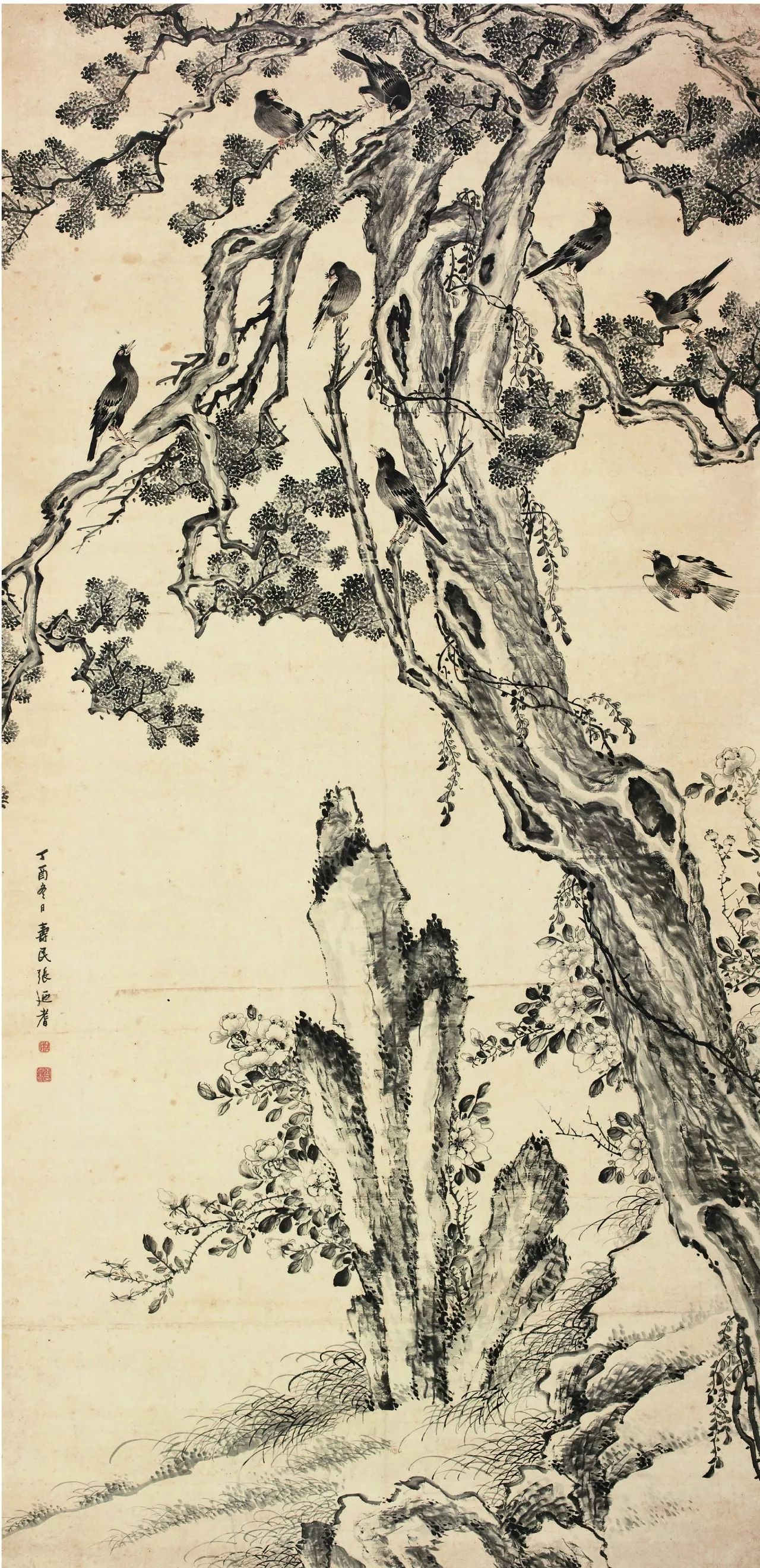 张乃耆 八百遐龄240×116cm1837年作张乃耆,字寿民,号白眉,白门,安徽