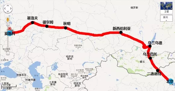 莫斯科北京高铁线路图图片