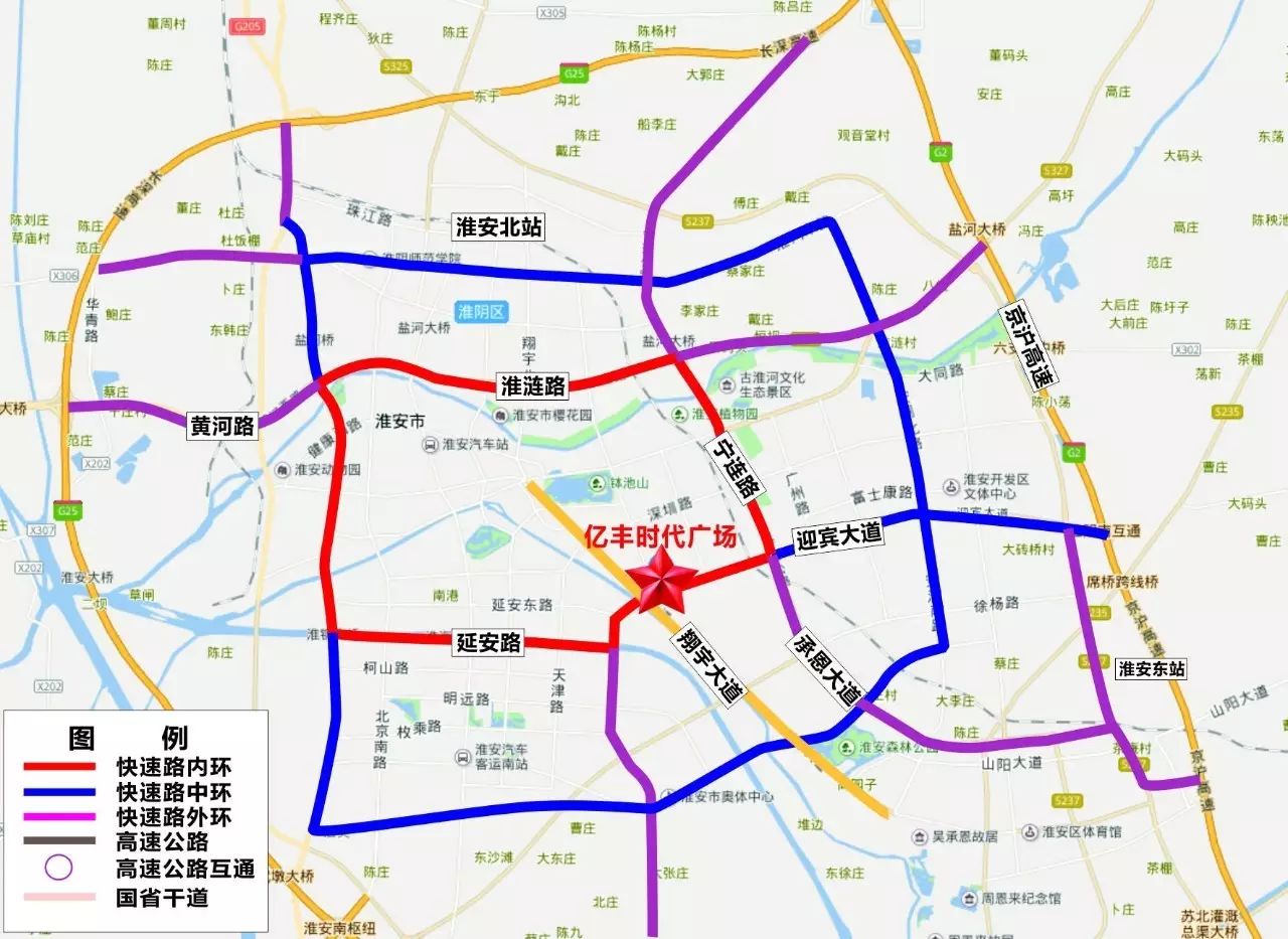 淮安快速路二期线路图图片