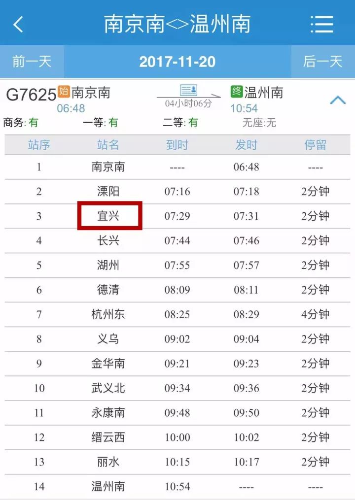 ▼g7625经过宜兴的车次▼g7350经过无锡站的车次11月22日苍南开g7332