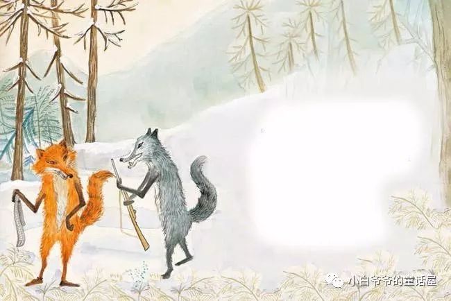狐狸打猎人绘画图片