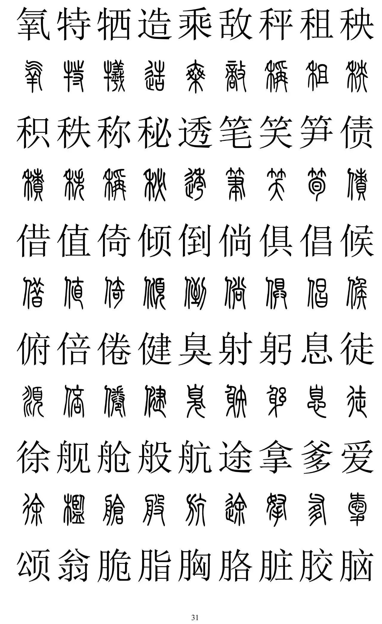 篆书的"前世今生(附:篆书楷书对照2500字)