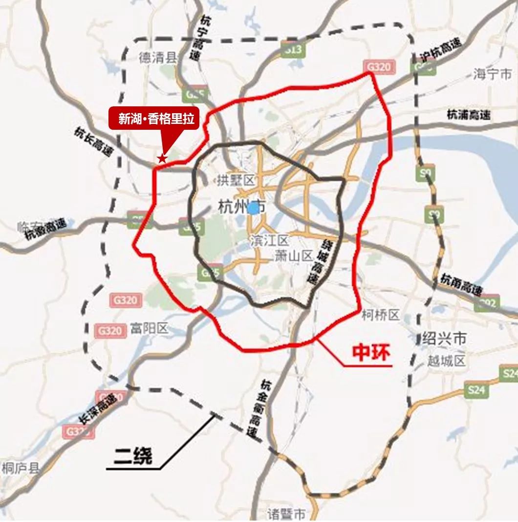 杭州中环线路图图片