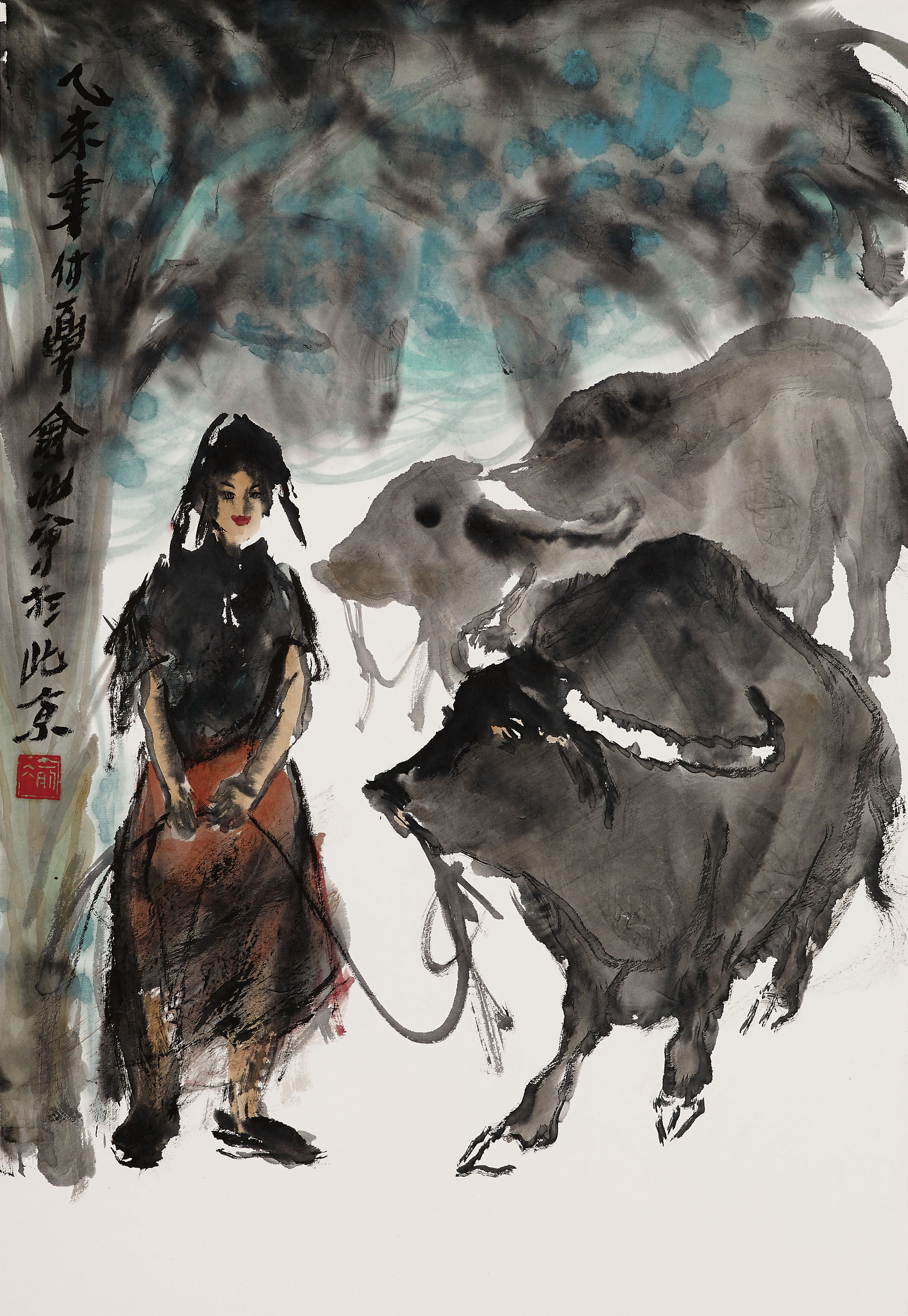 师万物染豪情俞冰国画作品赏析