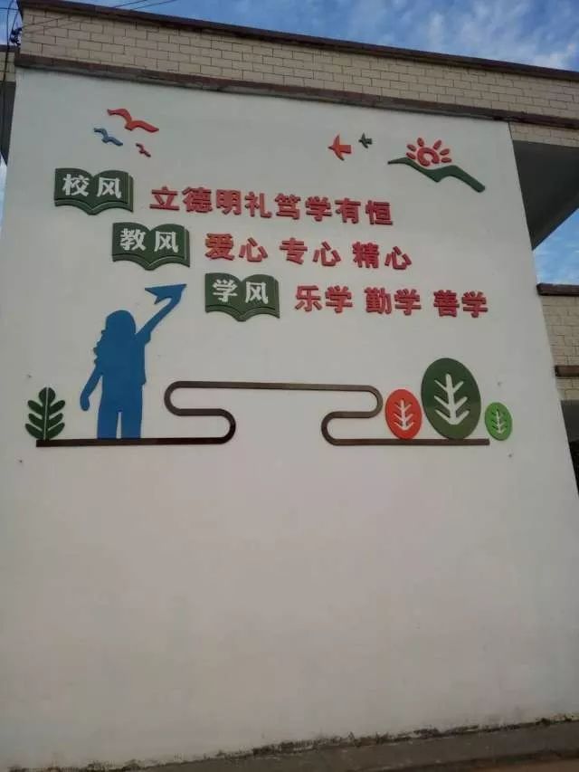 小学教学楼墙体标语图片