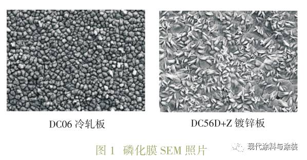 2.1 磷化膜质量评定及结果2.1.