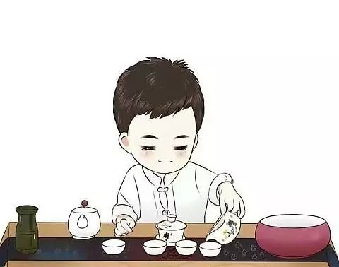 茶艺师卡通图片