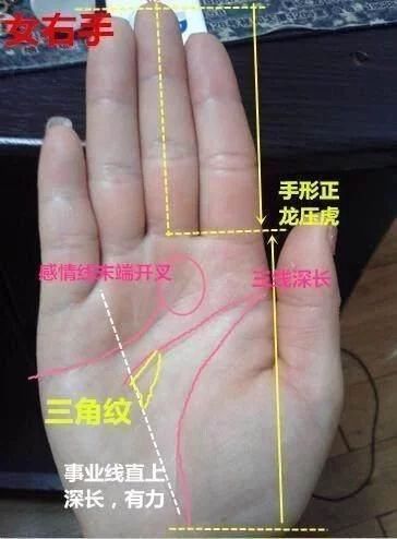 手相明堂清晰纹路不杂大小元宝纹此命注定日后必定富贵