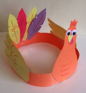 what youll need/材料準備:火雞帽子模板 turkey hat craft template