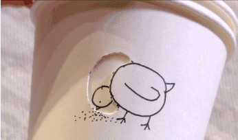 小鸡吃米卡通动图图片