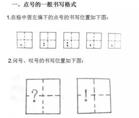 小学阶段必考的标点符号,在田字格里的书写规范!