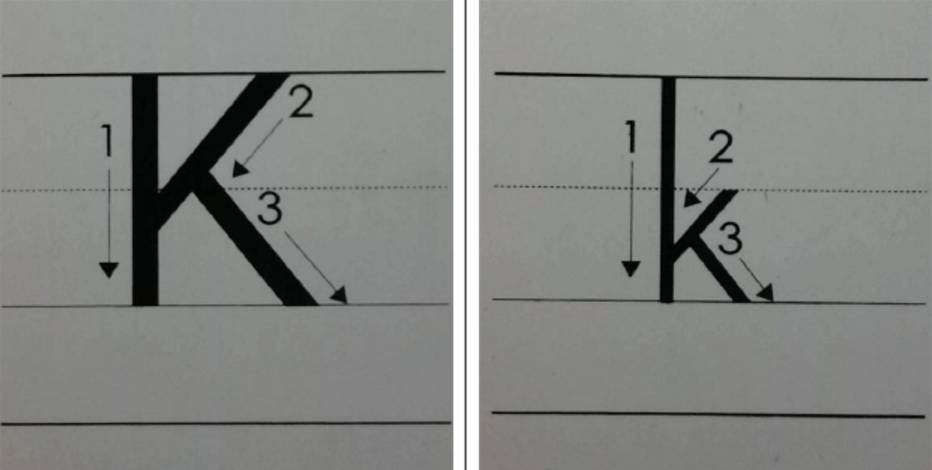 k四线三格写法图片