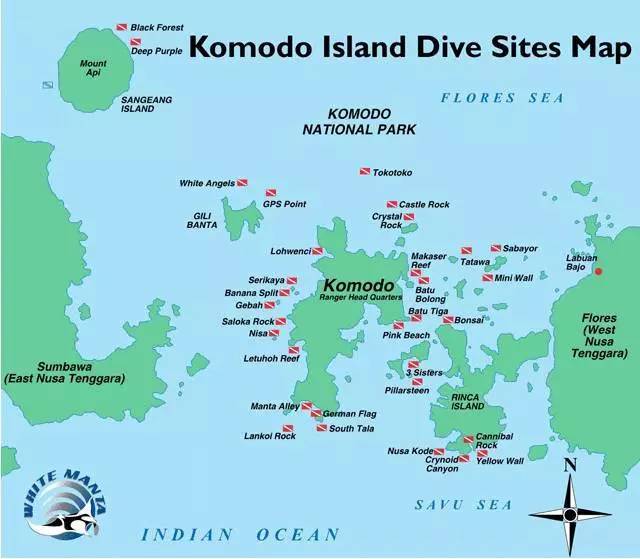科摩多岛地图图片