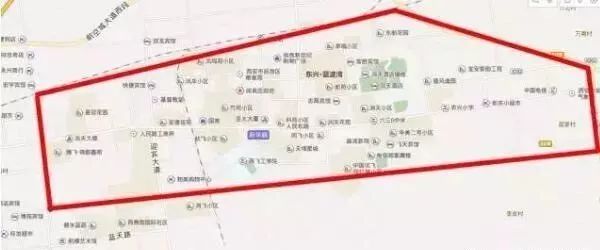 西禹高速以東,關中環線以南(不含關中環線),新興大道以西(含新興大道)