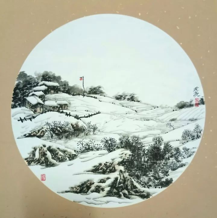 作品展范亮雪景山水画欣赏