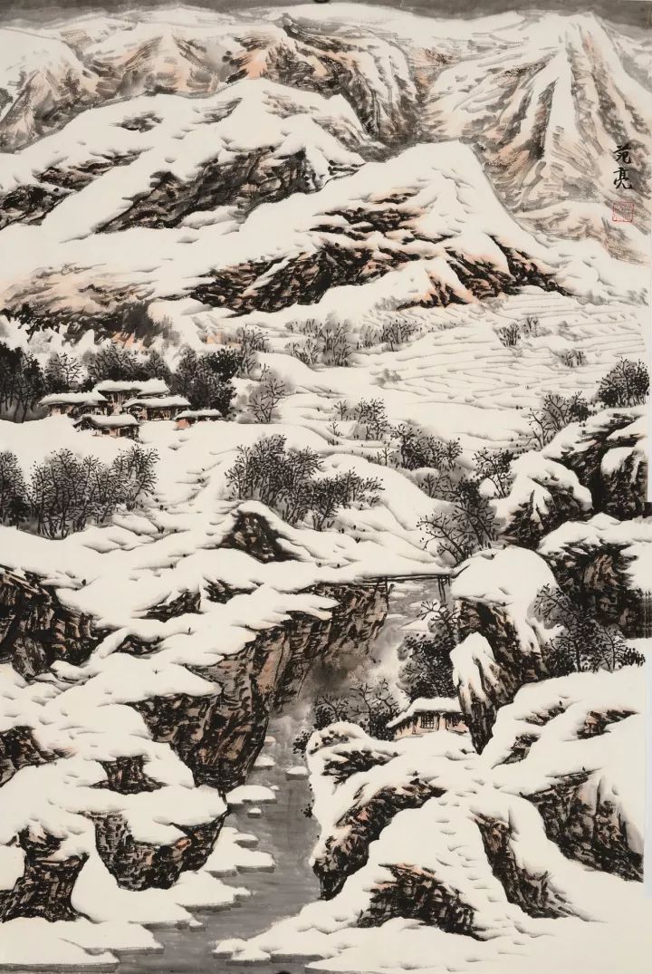 全国美展雪景山水图片图片